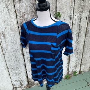 Anthropologie blue striped small shirt